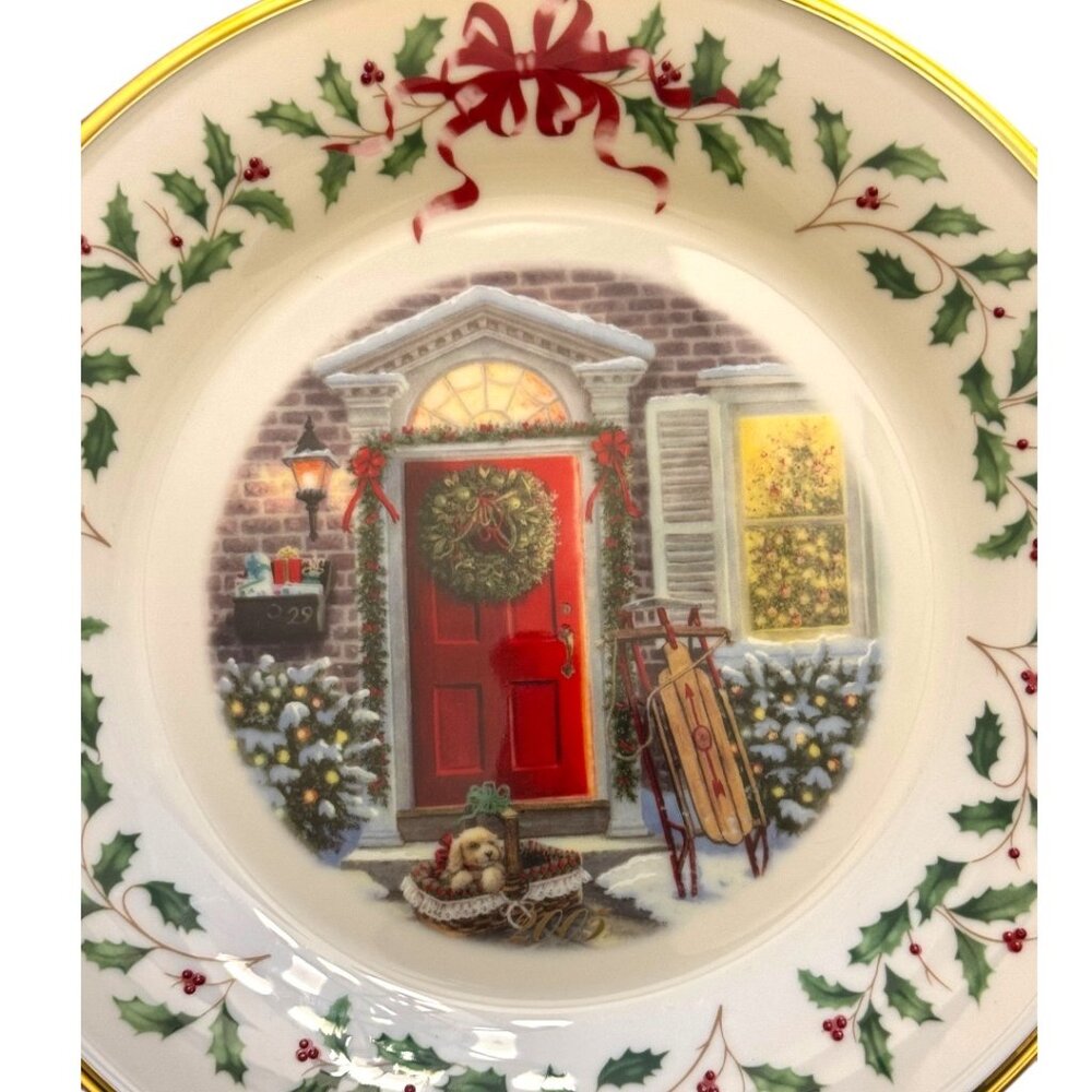 Lenox 2005 Annual Holiday Collector Plate "Home For The Holidays" Ivory China - Picture 10 of 12